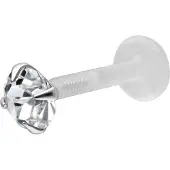 Wildcat Push-Fit Crystal Labret - Lävistyskoru - 1,2 mm, 6,0 mm