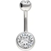 Wildcat Multicut Double Jewelled Bananabell - lävistyskoru - 1,6 mm, 12,0 mm, Valkoinen, Hopeinen metalli