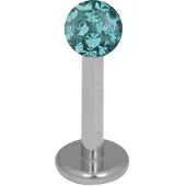 Wildcat Silver Titan Multi Jewelled Labret -lävistyskoru - 5,0 mm, 4,0 mm, Zirkonin sininen
