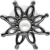 Wildcat Bloom Push Fit Labret - 8,0 mm, Musta metalli