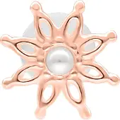 Wildcat Bloom Push Fit Labret - 10,0 mm, Ruusukultainen metalli