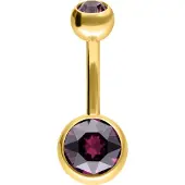 Wildcat Multicut Double Jewelled Bananabell - lävistyskoru - 8,0 mm, Ametisti, Kultainen metalli