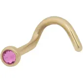Wildcat Jewelled Nosestud - nenäkoru kristallikoristeella - 1,0 mm, Pinkki