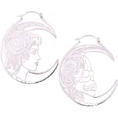 Wildcat Skull Couple Hoops - korvarenkaat - Hopeinen metalli