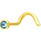 Wildcat Jewelled Nosestud - nenäkoru kristallikoristeella - 1,0 mm, Vaaleansininen