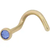 Wildcat Jewelled Nosestud - nenäkoru kristallikoristeella - 1,2 mm, Tummansininen