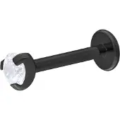 Wildcat Single Crystal Push-Fit Labret - lävistyskoru - 8,0 mm, Musta metalli, 3,0 mm