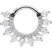 Wildcat Crystal Halo Septum Clicker - Lävistysrengas - Hopeinen metalli