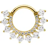 Wildcat Crystal Halo Septum Clicker - Lävistysrengas - Kultainen metalli