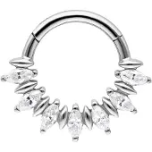 Wildcat Marquise Sunburst Septum Clicker - Lävistyskoru - Hopeinen metalli