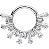 Wildcat Crystal Sunray Septum Clicker - Lävistyskoru - Hopeinen metalli