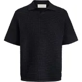 Jack & Jones Jornantucket Knit Split Neck Polo Sa26 - Black - XL