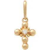 Lykken Crosses kultainen mini ristiriipus zirkonioilla 8.6 mm