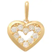 Lykken Hearts kultainen mini sydänriipus zirkonoilla 9.3 mm