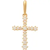 Lykken Crosses kultainen ristiriipus zirkonoilla 13.2 mm