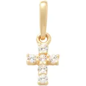 Lykken Crosses kultainen mini ristiriipus zirkonioilla 5.8 mm