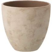 J-Line Flowerpot Round Pottery Bei M - Beige - H19CM