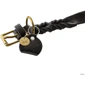 Hunter - Koiran panta Sansibar Solid Cow Leather Musta M-L 60cm - Koirat - Kaulapannat