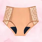 Libresse Korkeavyötäröiset pilkulliset kuukautisalushousut kohtalaiseen vuotoon | Intimawear by