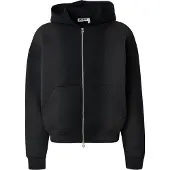 Weekday Simon Washed Scuba Zip Hoodie - Black - XL