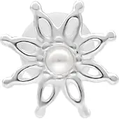 Wildcat Bloom Push Fit Labret - 7,0 mm, Hopeinen metalli