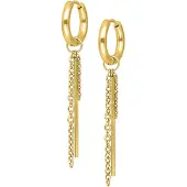 Wildcat Little Bar Chain Hoops - huggies-korvarenkaat (pari) - Kultainen metalli