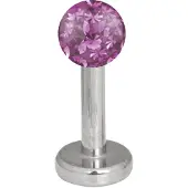 Wildcat Multi Jewelled Labret -lävistyskoru - 9,0 mm, Fuksianpunainen, 4,0 mm