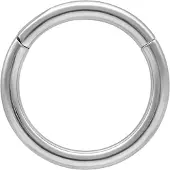 Wildcat Hinged Ring - saranallinen lävistysrengas (titaani) - 1,2 mm, Hopeinen metalli, 9,0 mm