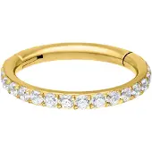 Wildcat Pave Set Crystals Ring - saranoitu lävistysrengas - 1,0 mm, Kultainen metalli, Valkoinen, 9,0 mm
