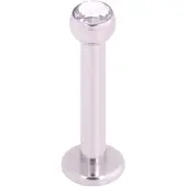 Wildcat Jewelled Internally Labret<!--63ff321ae519b--> - 1,2 mm, 10,0 mm, Valkoinen