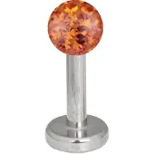 Wildcat Multi Jewelled Labret -lävistyskoru - 7,0 mm, Oranssi, 4,0 mm