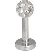 Wildcat Multi Jewelled Labret -lävistyskoru - 8,0 mm, Valkoinen, 4,0 mm