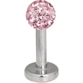 Wildcat Multi Jewelled Labret -lävistyskoru - 9,0 mm, Vaaleanpunainen, 4,0 mm