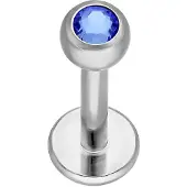 Wildcat Jewelled Micro Labret -lävistyskoru - 6,0 mm, Tummansininen