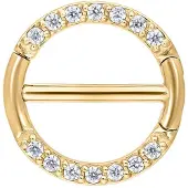 Wildcat Pave Set Jewelled Nipple Clicker - 14,0 mm, Zlata