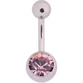 Wildcat Multicut Jewelled Bananabell - napakoru kristallikoristeella - 10,0 mm, Laventelinpunainen, Hopeinen metalli, 1,6 mm