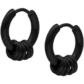 Wildcat Little 5 Rings Hoops - huggies-korvarenkaat (pari) - Musta metalli