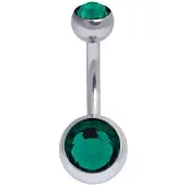 Wildcat Double Jewelled Bananabell - Banaanikoru - 1,6 mm, 6,0 mm, Smaragdin vihreä, Hopeinen metalli