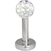 Wildcat Multi Jewelled Labret -lävistyskoru - 12,0 mm, Aurora Boreale, 4,0 mm