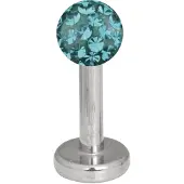 Wildcat Multi Jewelled Labret -lävistyskoru - 10,0 mm, Zirkonin sininen, 4,0 mm