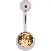 Wildcat Multicut Jewelled Bananabell - napakoru kristallikoristeella - 12,0 mm, Samppanja, Hopeinen metalli, 1,6 mm