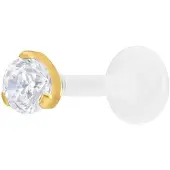 Wildcat Single Crystal Screwing Labret - Kultainen metalli, 3,0 mm
