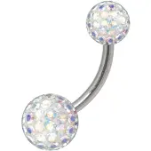 Wildcat Sealed Multi Jewelled Bananabell - 10,0 mm, Aurora Boreale, 6,0 mm/8,0 mm