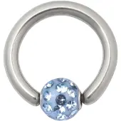 Wildcat Sealed Multi Jewelled Clip in Ring - Svetlo Modra, 4,0 mm, 8,0 mm