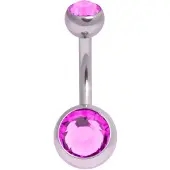 Wildcat Double Jewelled Bananabell - Banaanikoru - 1,6 mm, 6,0 mm, Fuksianpunainen, Hopeinen metalli