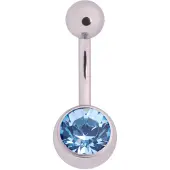 Wildcat Multicut Jewelled Bananabell - napakoru kristallikoristeella - 12,0 mm, Vaaleansininen, Hopeinen metalli, 1,6 mm