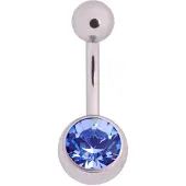 Wildcat Multicut Jewelled Bananabell - napakoru kristallikoristeella - 10,0 mm, Safiirin sininen, Hopeinen metalli, 1,6 mm