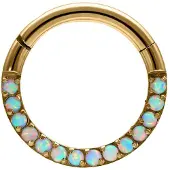 Wildcat Opal Crystal Clicker - lävistysrengas - Kultainen metalli, Valkoinen