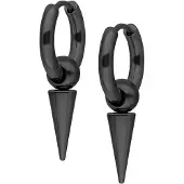 Wildcat Little Long Spike Hoops - huggies-korvarenkaat (pari) - Musta metalli