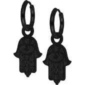 Wildcat Little Hamsa Hand Hoops<!--63e7885e003aa--> - Musta metalli